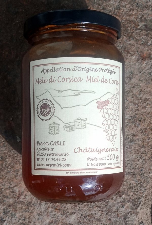 Corsican chestnut honey, AOP, Carli - 400g