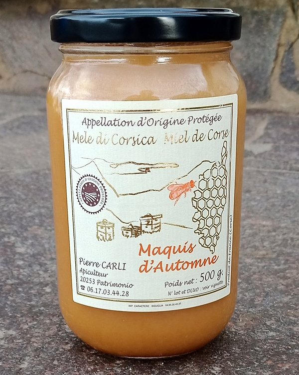 Korsischer Honig der Herbstmacchia leicht bitter / Automne amer, AOC, Carli - 500g