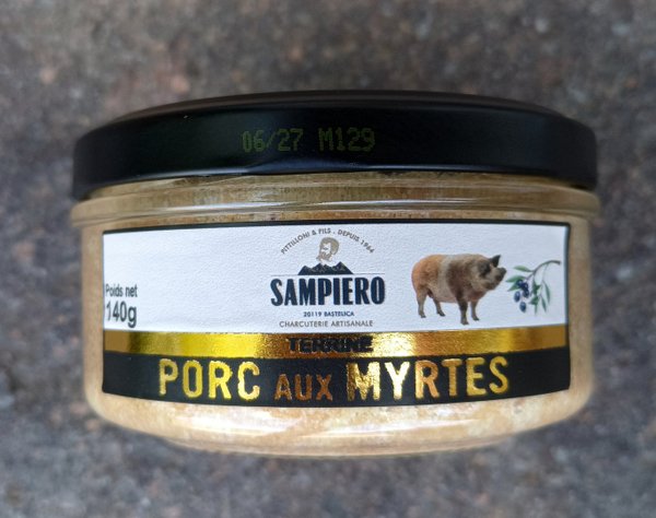 Korsische Schweinepastete mit Myrte / Terrine de porc aux myrtes 140 gr.